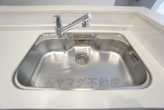 広々とした凸型シンクに洗剤ポケットを標準装備。大きなお鍋など洗いやすいです。