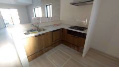 作業スペースを広く使えるL型キッチンです。作業動線が短くなるので、効率よくお料理ができます＾＾