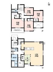 4LDK・ファミリークローク・WIC・カースペース3台分。