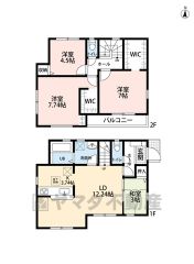 1階はLDKと隣接する和室を合わせると約18.98帖の大空間＾＾2階には3洋室＾＾