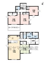 4LDK　LDKは隣接の和室を合わせると20帖以上の開放感あふれる空間