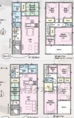 4LDK、テレワークルーム2帖、全室収納付き＾＾