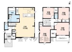お掃除しやすいオールフローリング。全居室2面採光＾＾