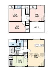 1階は16帖のLDKと6帖の和室。2階は3洋室、全居室6帖以上のゆとりのある間取り。 南向きのバルコニー＾＾