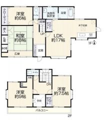 4LDK　全居室6帖以上で収納付き物件