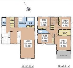 お掃除しやすいオールフローリング。 ご家族との会話の機会が増えるリビング階段＾＾全居室2面採光。パントリーやWIC、リビング収納など収納豊富＾＾