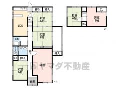 広々6DK戸建。広い敷地。
