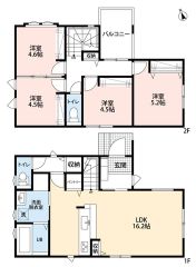 4LDK。洋室は開放して広々使うこともできます＾＾お子様の成長に合わせて使い分けてもいいですね＾＾