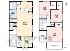 1階はLDKと隣接する和室を合わせると20帖以上の空間＾＾ 2階には3洋室、全居室にＷＩＣ付き＾＾