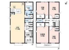 4LDK　カースペース並列2台分