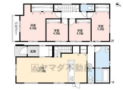 家族が寛ぐリビングは広々17帖。全居室収納付き。2階主寝室は大容量のWIC完備＾＾