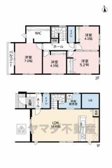 4LDK　LDK16.6帖　キッチンにはパントリー完備