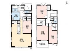 お掃除しやすいオールフローリング。 2階全居室6帖以上＾＾2階全室2面採光＆南面バルコニー＾＾ WICやパントリー、廊下収納など収納豊富＾＾