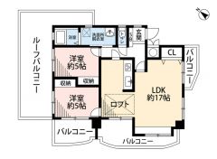 2LDK。南西向きで日当たり良好。オールフローリング物件。