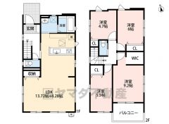 リビングは22帖の開放感あふれる空間です。2階は洋室が4部屋あるので、お子様が大きくなっても安心ですね＾＾