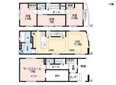 3LDKS　LDK19.5帖