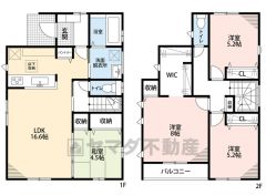 4LDK.。 全居室州の・WIC・パントリー付きで収納も完備されたお家です＾＾南西向きなので光が差し込む明るい空間です。