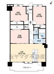 リビング15帖。お掃除しやすいオールフローリング。全居室収納付き。南東向きのバルコニー＾＾