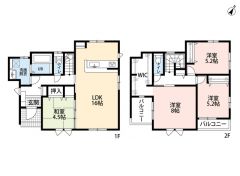 4LDK。 全居室収納　WIC　パントリー付きで収納も完備されたお家です＾＾南西向きなので光が差し込む明るい空間です。