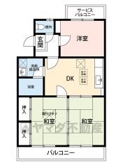 3DK　DK6帖、洋室6帖、和室6帖、洋室4.5帖