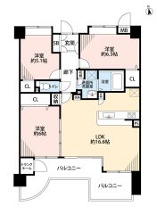 3LDK　南向きで日当たり良好　オールフローリング　ペット可