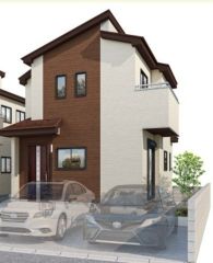 （B号棟）完成予想図 現況と異なる場合は現況優先です。 閑静な住宅街に新築戸建てが完成します