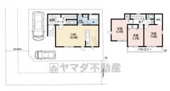 リビング16帖。ご家族同士コミュニケーションをとりやすい対面キッチン。お掃除しやすいオールフローリング。全居室南向き＾＾