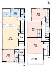 お掃除しやすいオールフローリング。 ご家族と顔を合わせる機会が増えるリビングスルー階段＾＾ パントリーやWIC、リビング収納、2階ホール収納有＾＾