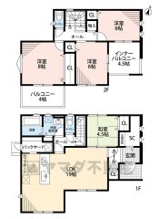 約18帖の広さを確保したＬＤＫは、和室と一体化して利用すると約22.5帖の大空間。