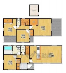 4LDK ロフト付き　主寝室にはWIC付き
