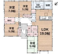 4LDK　LDK横には和室をご用意　3洋室