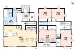 リビング17.1帖。お掃除しやすいオールフローリング。パントリー・SIC・リビング収納付＾＾