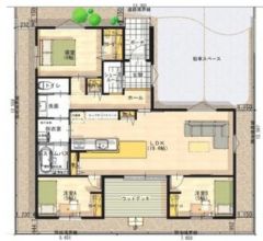 平屋建て　19帖以上の広々LDK