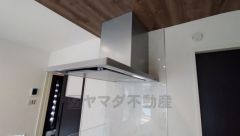 ファンやフィルターが見えにくいレンジフード。パッと視界に入っても細部までは見えにくく、オシャレでインテリアデザインの一部になりますね＾＾
