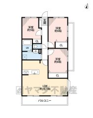 お掃除しやすいオールフローリング。全居室収納付。2面バルコニーで眺望・通風良好＾＾