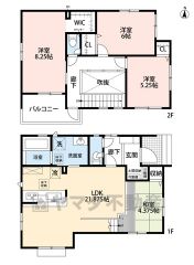LDK広々21帖以上。全居室2面採光。南面バルコニー。リビング上部は開放感あふれる吹抜け仕様＾＾