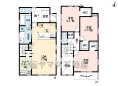 3LDK　3WIC　マルチステップ　カースペース2台