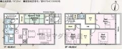 水回りが1ヵ所に集中した家事導線に配慮した間取りです。