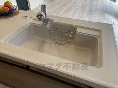 広々とした凸型シンクに洗剤ポケットを標準装備。大きなお鍋など洗いやすいです。