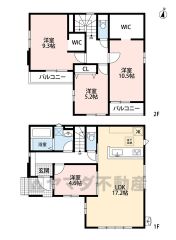LDKは開放感あふれる17帖以上の広々空間。 10帖の主寝室＾＾ウォークインクローゼット2部屋と南面バルコニー＾＾