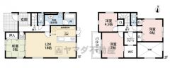 リビングと和室を合わせると23帖の広々空間。 ダイニング上部は開放感ある吹抜け。 全室2面採光。 ファミリークロークやWIC付き＾＾