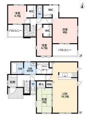 全室2面採光＆南向き＆南面バルコニーで明るい＾＾ファミリークロークや2階全居室にWIC有＾＾パントリーやリビング収納もついてます＾＾