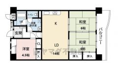 3LDK。押入・クローゼット付き。日当たり良好＾＾