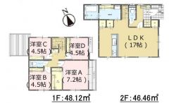 LDK広々17帖。パントリー・WIC・SIC・バルコニー有＾＾ 2階洋室4部屋＾＾全居室フローリングでお掃除ラクラク＾＾