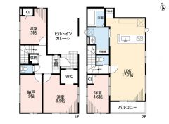 1号棟：3LDK　納戸　ビルドインガレージ