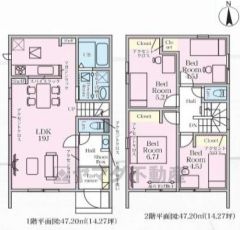 1階は広々19帖のLDK。2階には4洋室＾＾リビングIN階段＾＾