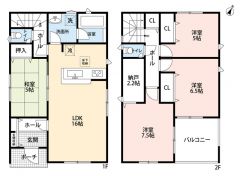 ご家族と顔を合わせる機会が増えるリビングスルー階段＾＾ あると便利な納戸付き＾＾2階全室2面採光＆南面バルコニー＾＾