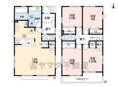 お掃除しやすいオールフローリング。全居室2面採光。南面バルコニー。家族が顔を合わせやすいリビング階段＾＾