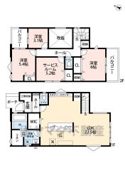 広々22.5帖のLDKは吹抜けでさらに開放感溢れる空間＾＾ 大容量のWICや洗面室横のリネン室、2階には居室としても使える5.2帖の納戸＾＾
