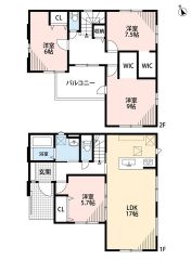 4LDK　オールフローリングでお掃除ラクラク　全居室収納有で収納充実の間取り＾＾
